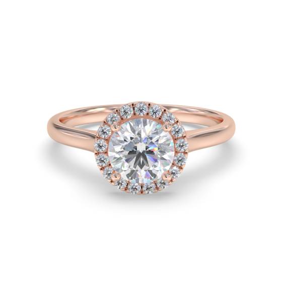 Elegant Round Diamond Single Halo Ring