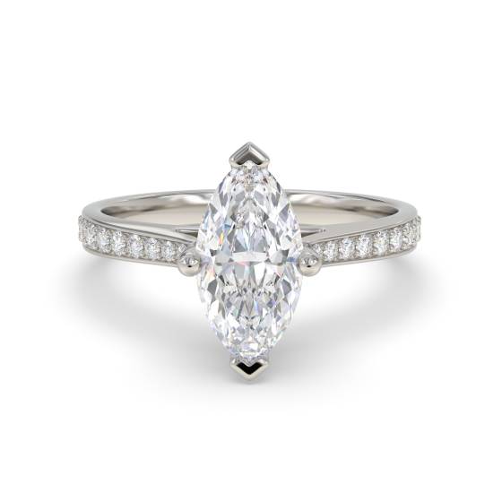 Marquise Diamond Shoulder Set Ring