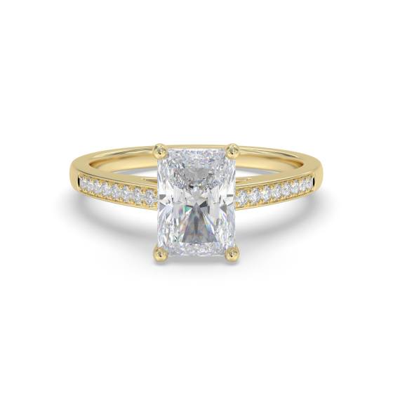 Radiant Diamond Shoulder Set Ring