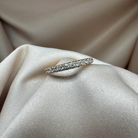 0.35ct VS/F-G Round Cut Natural Diamond Half Eternity Ring