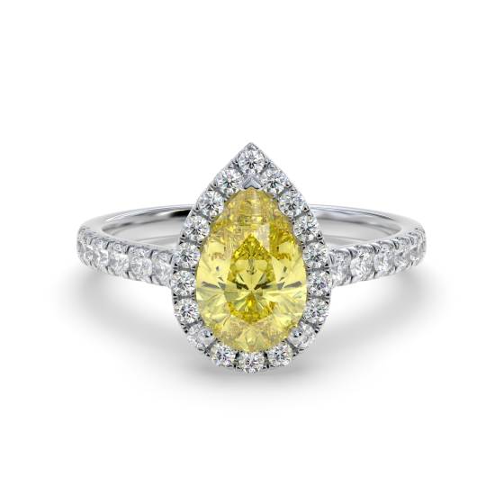 Fancy Yellow Pear Diamond Cluster Ring