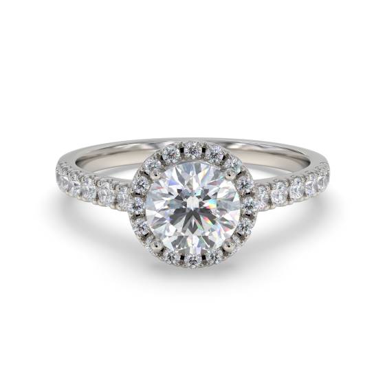 0.50ct SI1 Natural Round Diamond Shoulder Set Ring in Platinum