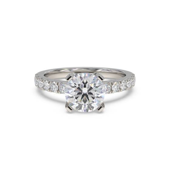 1.00ct SI1/E Shoulder Set Natural Diamond Engagement Ring in Platinum