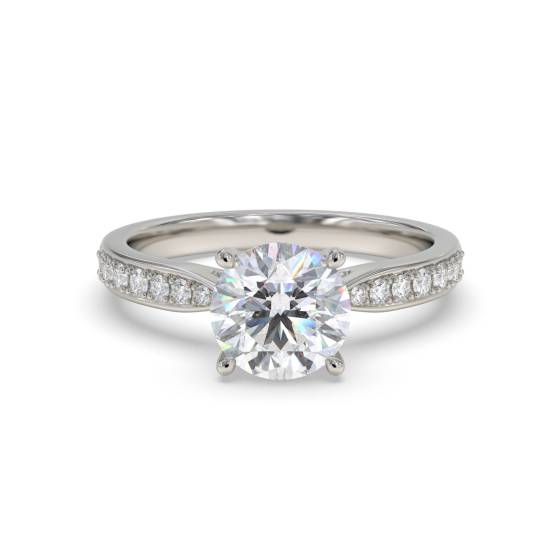 GIA Certified 1.15ct SI1/D Natural Round Diamond Shoulder Set Ring in Platinum