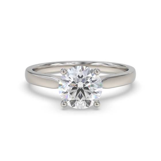 0.70ct VS2/F Lab Grown Round Diamond Solitaire Ring in Platinum
