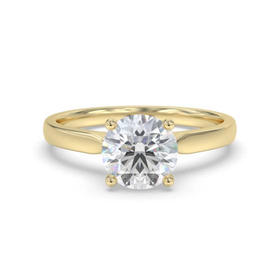 1.00ct SI2/E Natural Round Diamond Solitaire Ring in 18k Yellow/White Gold