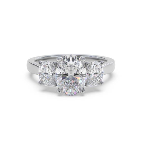 Elegant Oval Diamond Trilogy Ring