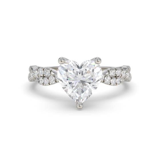 Infinity Twist Heart Diamond Vintage Engagement Ring