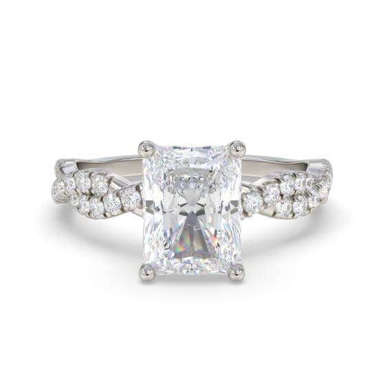 Infinity Twist Radiant Diamond Vintage Engagement Ring
