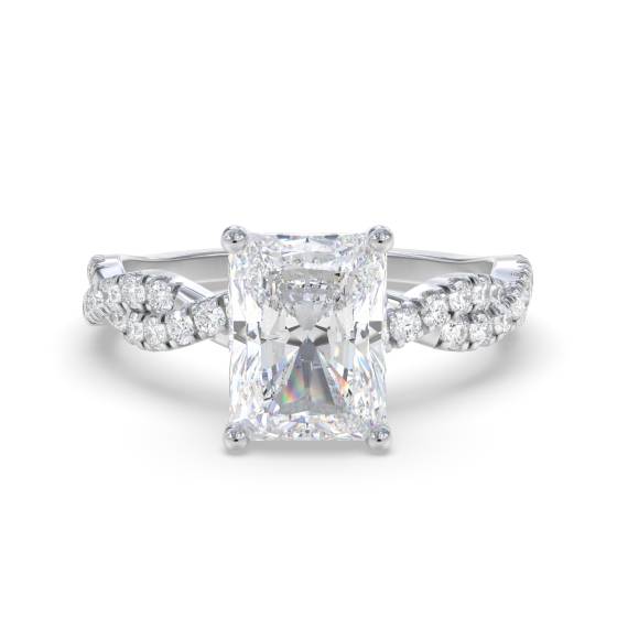 Infinity Twist Radiant Diamond Vintage Engagement Ring