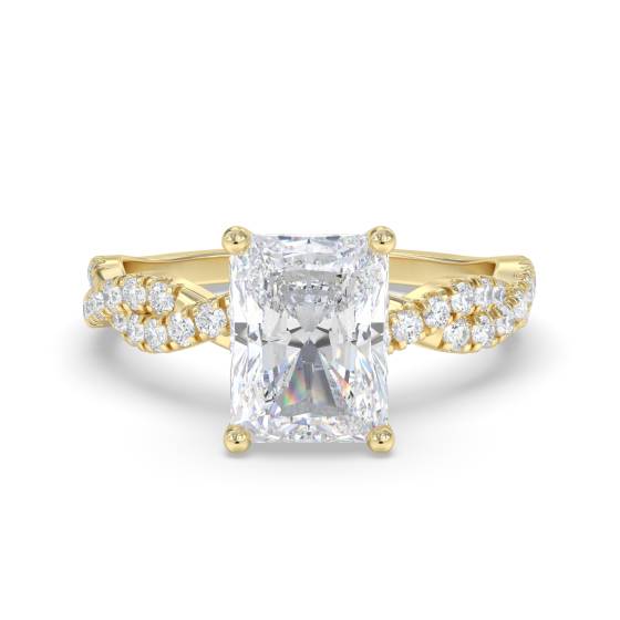 Infinity Twist Radiant Diamond Vintage Engagement Ring