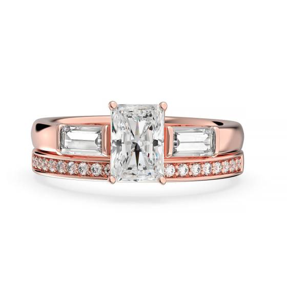 Radiant Diamond Trilogy Bridal Set