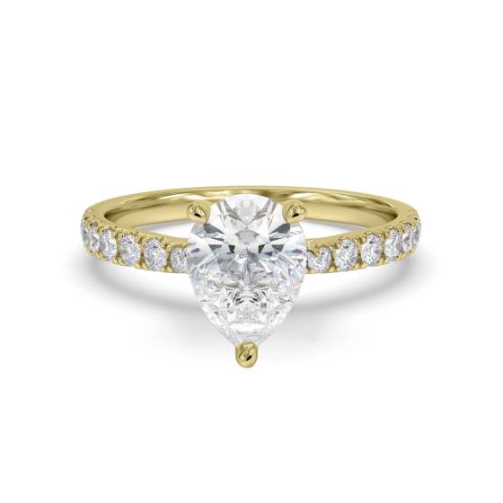 Pear Shoulder Set Diamond Engagement Ring