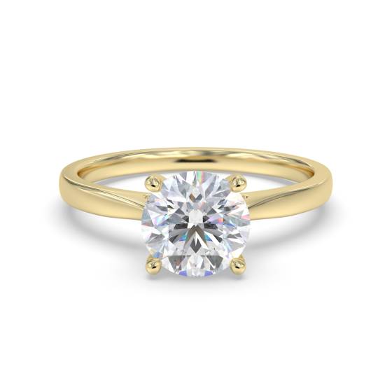 1.01ct SI2/G Natural Round Diamond Solitaire Ring in 18k Yellow/White Gold