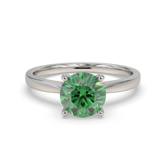 Classic Round Emerald Solitaire Ring