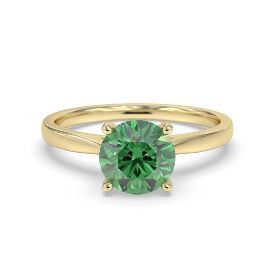 Classic Round Emerald Solitaire Ring