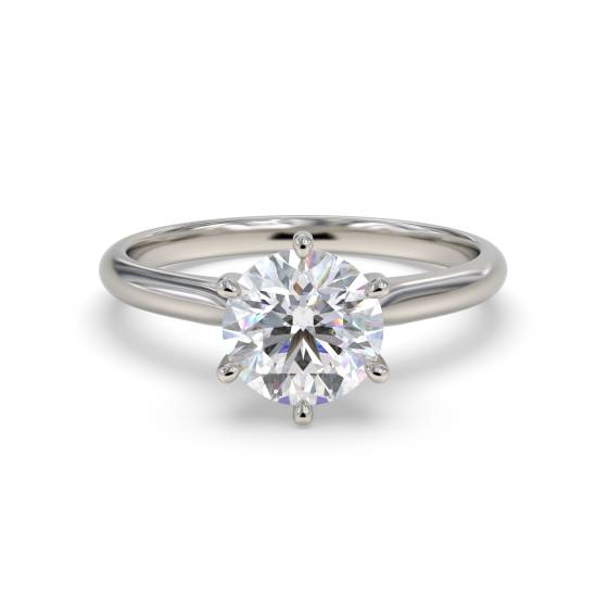 1.02ct SI2/G Natural Round Diamond Solitaire Engagement Ring in Platinum