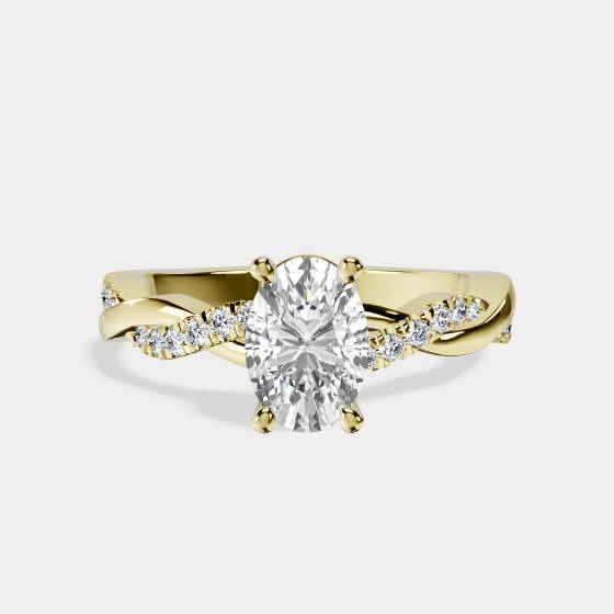 Infinity Twist Oval Diamond Engagement Ring