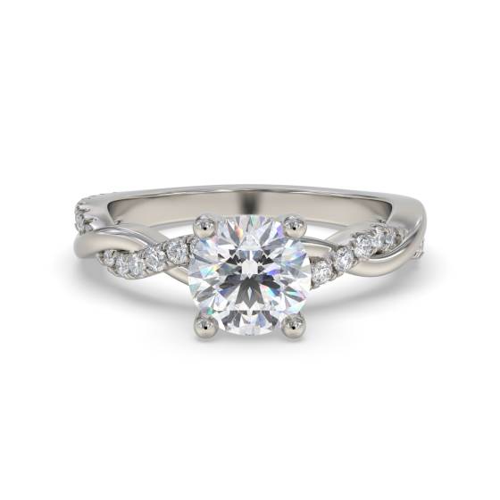 Infinity Twist Round Diamond Engagement Ring