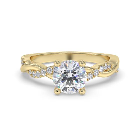 0.50ct Infinity Twist Round Diamond Engagement Ring