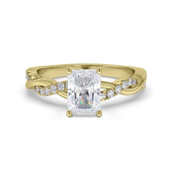 Infinity Twist Radiant Diamond Engagement Ring