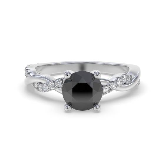 Black Diamond Shoulder Set Ring