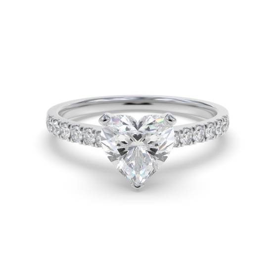 Modern Heart Diamond Shoulder Set Ring