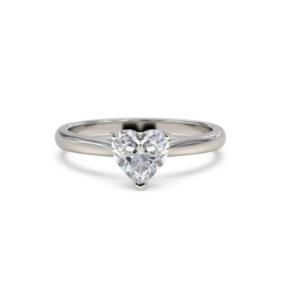 0.50ct SI1/F Natural Heart cut Diamond Solitaire Ring in Platinum