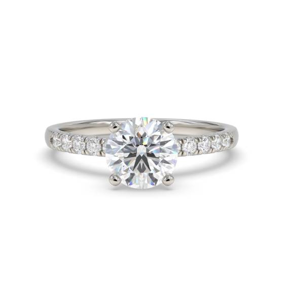 1.40ct I1/E Natural Round Diamond Shoulder Set Ring in Platinum