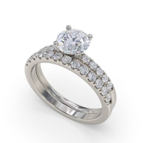1.40ct I1/E Natural Round Diamond Shoulder Set Ring in Platinum