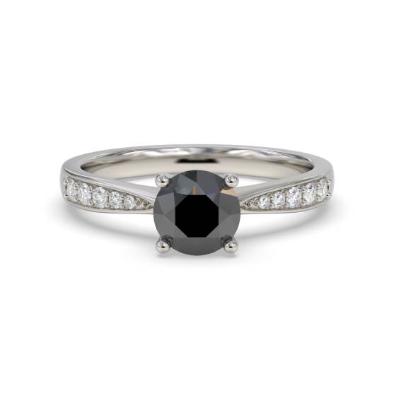 Black Diamond Shoulder Set Ring