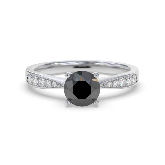 Black Diamond Shoulder Set Ring
