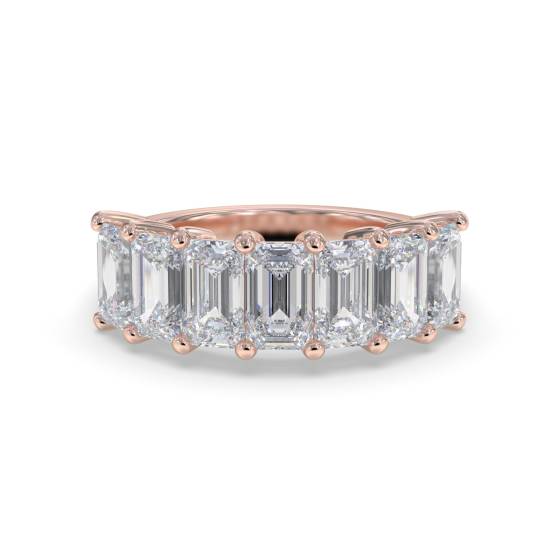 DHRZ0087 7 Stone Emerald Diamond Half Eternity Ring