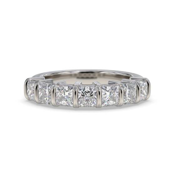 DHRZ0090 7 Stone Princess Diamond Half Eternity Ring