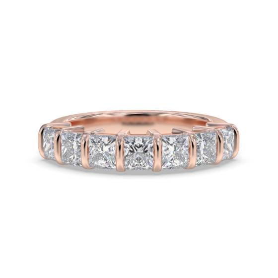 DHRZ0090 7 Stone Princess Diamond Half Eternity Ring