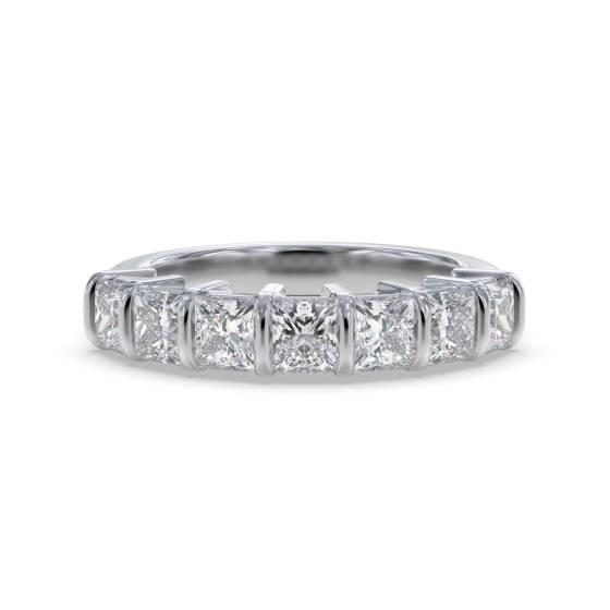 DHRZ0090 7 Stone Princess Diamond Half Eternity Ring