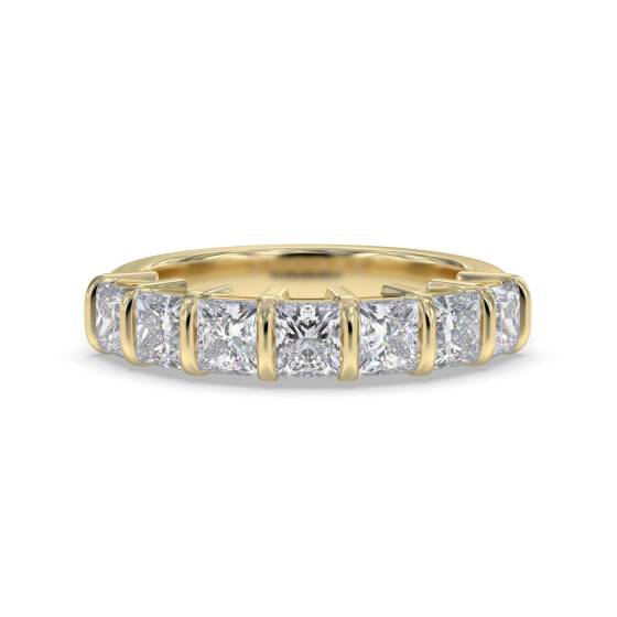 DHRZ0090 7 Stone Princess Diamond Half Eternity Ring