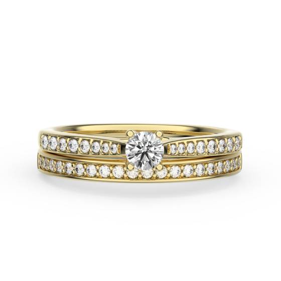 Round Diamond Shoulder Set Bridal Set