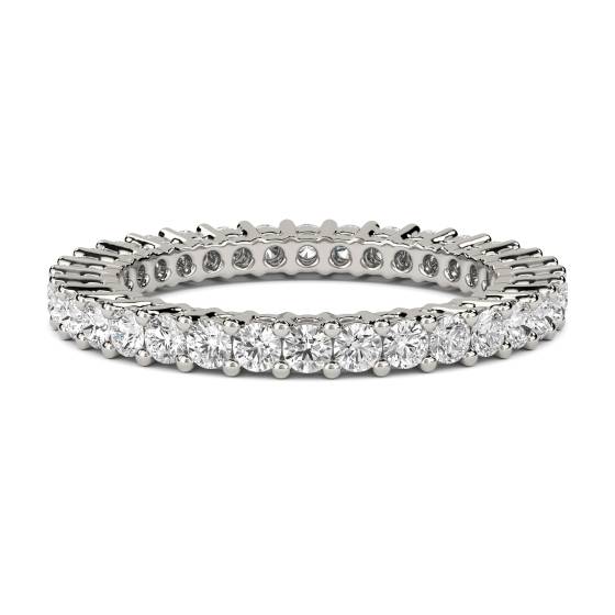 2.25ct VS/F-G Classic Natural Round Diamond Full Eternity Ring in Platinum
