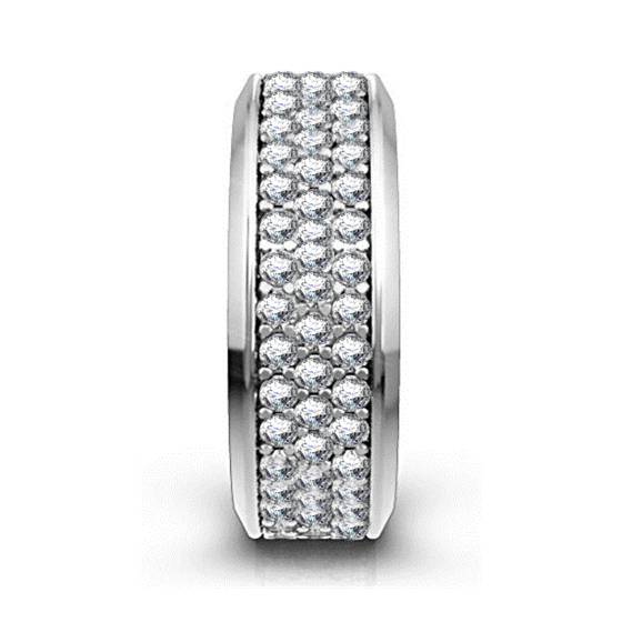 2.00ct VVS/E-F Three Row Round Lab Grown Full Eternity Ring