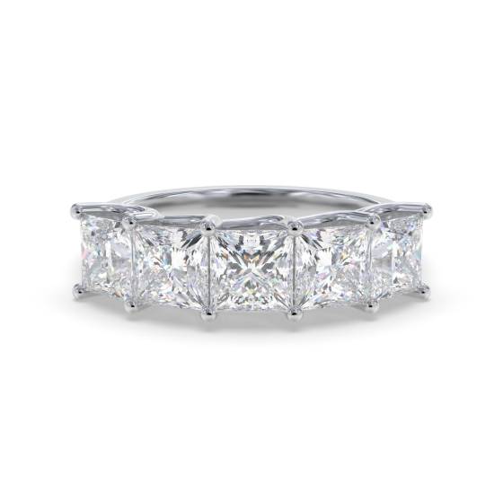 DHRZ0207 5 Stone Princess Diamond Half Eternity Ring