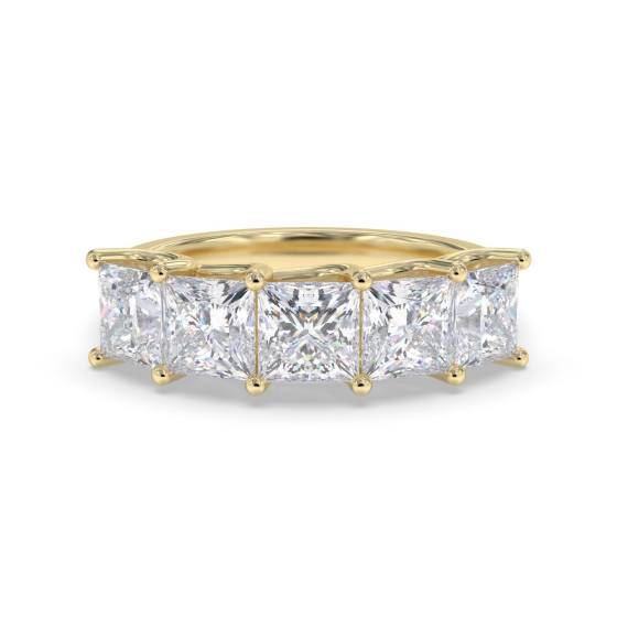 DHRZ0207 5 Stone Princess Diamond Half Eternity Ring