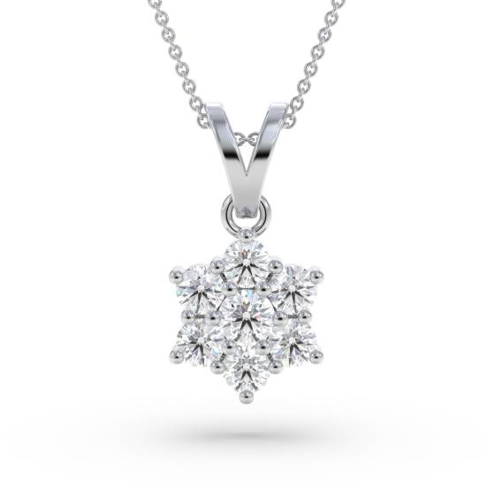Round Diamond Cluster Pendant