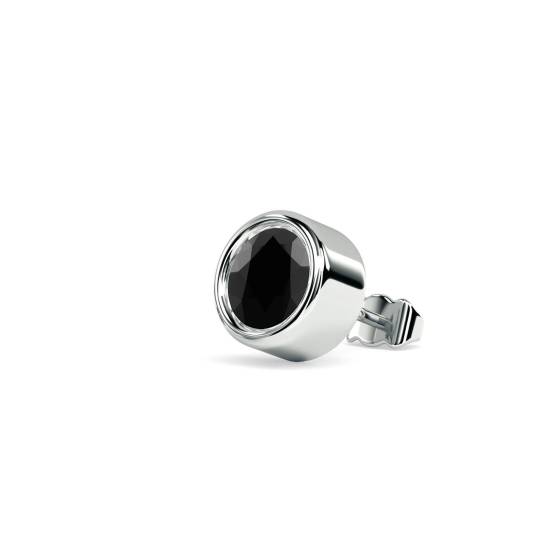 Mens Black Diamond Single Stud Earring