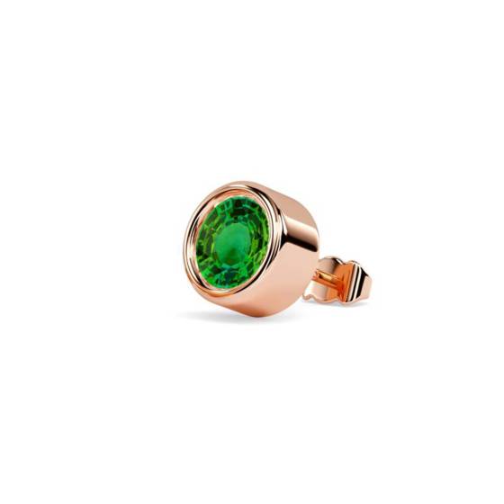 Mens Green Emerald GemStone Single Stud Earring