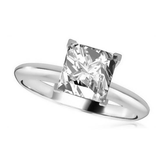 0.50ct VS1/F Knife Edge Natural Princess Diamond Engagement Ring in Platinum