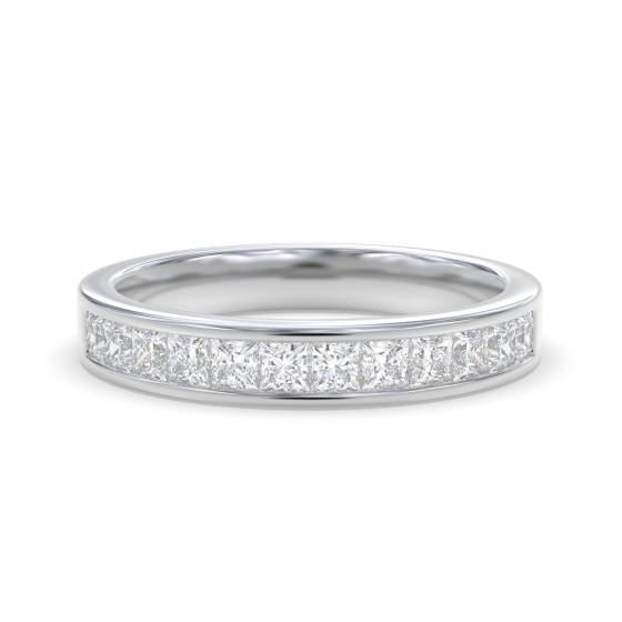 Princess Cut Diamond Half Eternity Ring