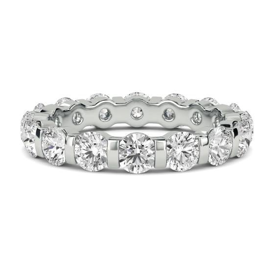 0.50ct SI/F-G Classic Natural Round Diamond Full Eternity Ring in 18k White Gold