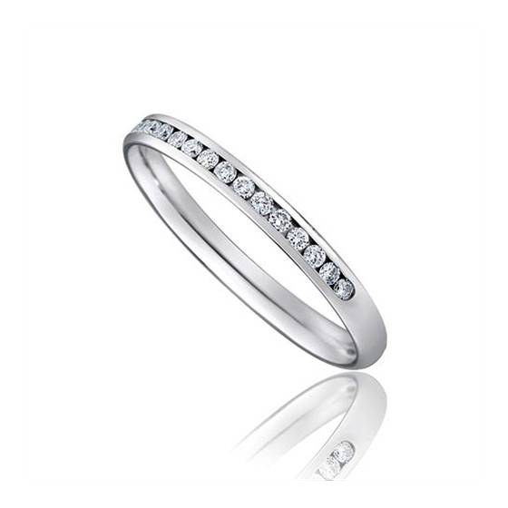 0.20ct VS/E-F Natural Round Diamond Wedding Ring in Platinum