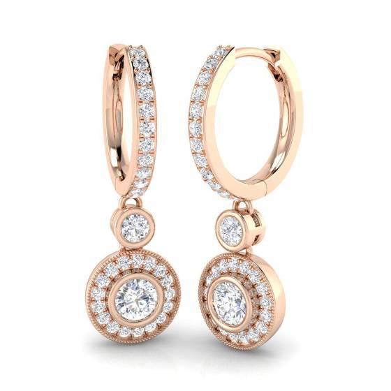 Round Diamond Designer Drop Earrings
